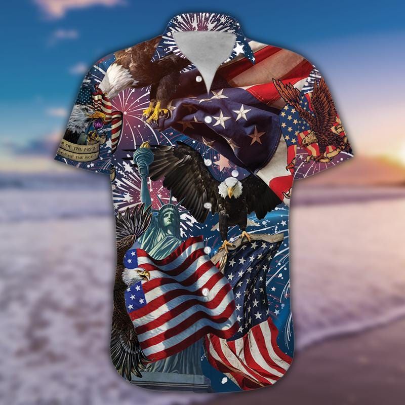 Felacia [Hawaii Shirt] American Patriotic Eagle Hawaiian Shirt #080321h-ZX0692